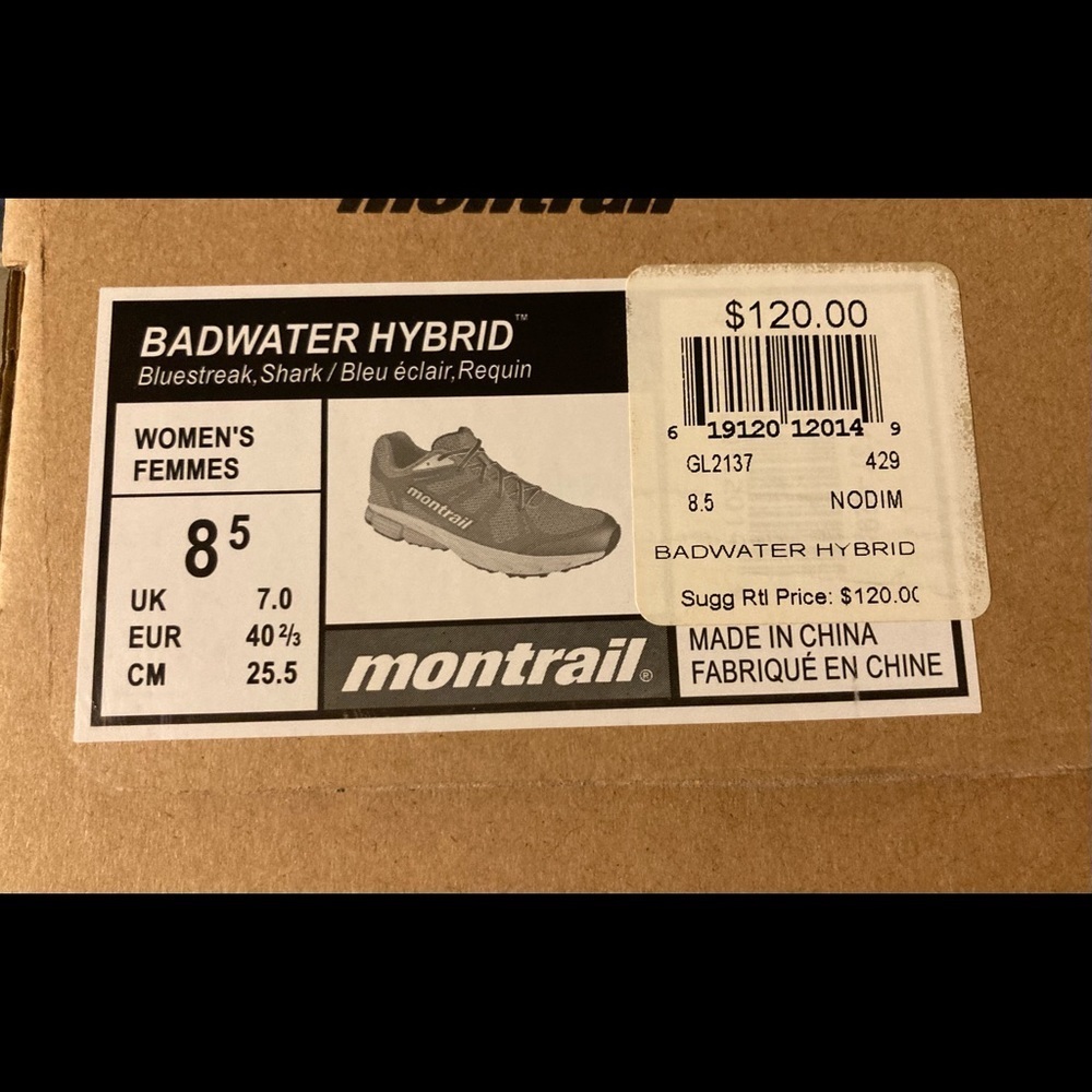 NWT Montrail Badwater Hybrid Hiking Shoes Blue - 8.5 - Picture 5 of 5
